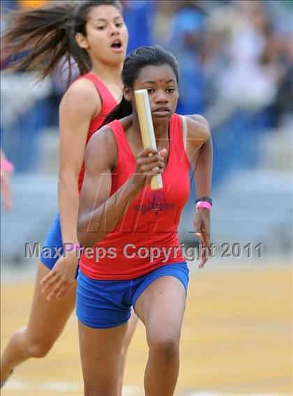Thumbnail 2 in CIF NCS Masters Track & Field Championships (Girls Relays) photogallery.