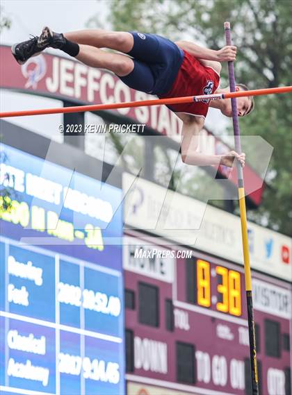 Thumbnail 1 in CHSAA Track and Field 3A Championships (Boys Pole Vault)  photogallery.