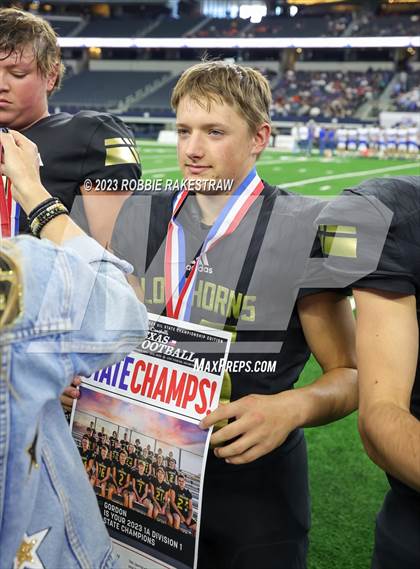 Thumbnail 2 in Westbrook vs. Gordon (UIL 1A D1 Football Final Medal Ceremony) photogallery.