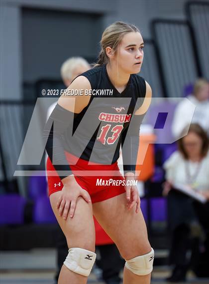 Thumbnail 3 in Chisum vs. Pottsboro (UIL 3A Volleyball Bi-District) photogallery.