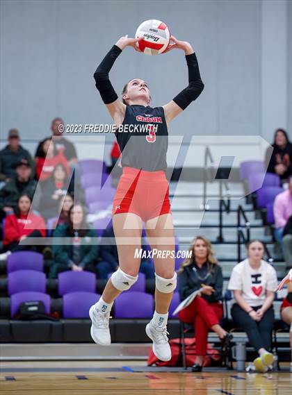 Thumbnail 3 in Chisum vs. Pottsboro (UIL 3A Volleyball Bi-District) photogallery.