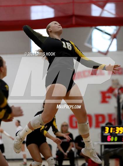 Thumbnail 3 in Globe vs Arizona Lutheran Academy (The Florence VB Invitational) photogallery.