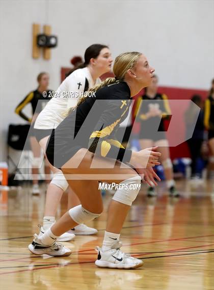 Thumbnail 2 in Globe vs Arizona Lutheran Academy (The Florence VB Invitational) photogallery.