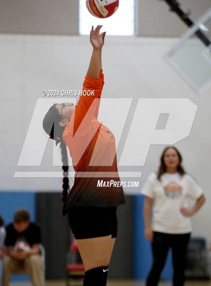 Thumbnail 2 in Globe vs Arizona Lutheran Academy (The Florence VB Invitational) photogallery.