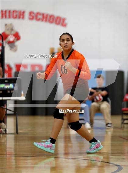 Thumbnail 1 in Globe vs Arizona Lutheran Academy (The Florence VB Invitational) photogallery.