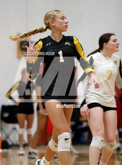 Thumbnail 1 in Globe vs Arizona Lutheran Academy (The Florence VB Invitational) photogallery.