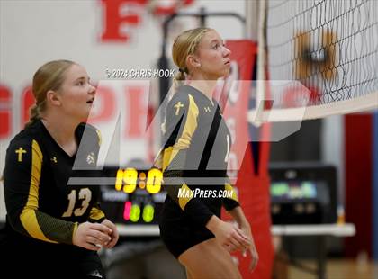 Thumbnail 2 in Globe vs Arizona Lutheran Academy (The Florence VB Invitational) photogallery.
