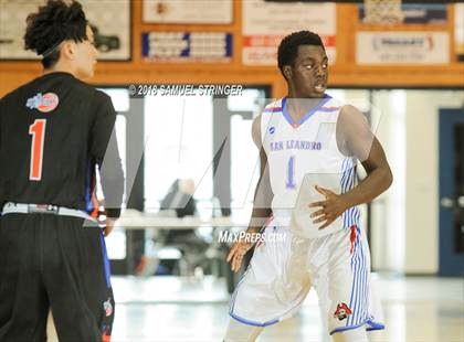 Thumbnail 1 in San Leandro vs. St. Joseph Notre Dame (Modesto Christian Holiday Hoops Classic) photogallery.