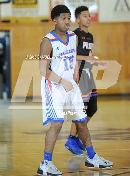 Thumbnail 1 in San Leandro vs. St. Joseph Notre Dame (Modesto Christian Holiday Hoops Classic) photogallery.