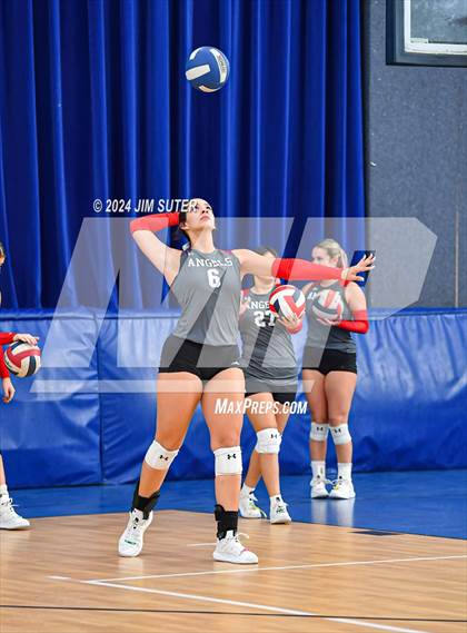 Thumbnail 3 in Incarnate Word Academy vs Brazos Christian (TAPPS Volleyball 4A Bi-District) photogallery.
