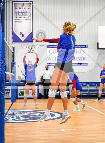 Thumbnail 3 in Incarnate Word Academy vs Brazos Christian (TAPPS Volleyball 4A Bi-District) photogallery.