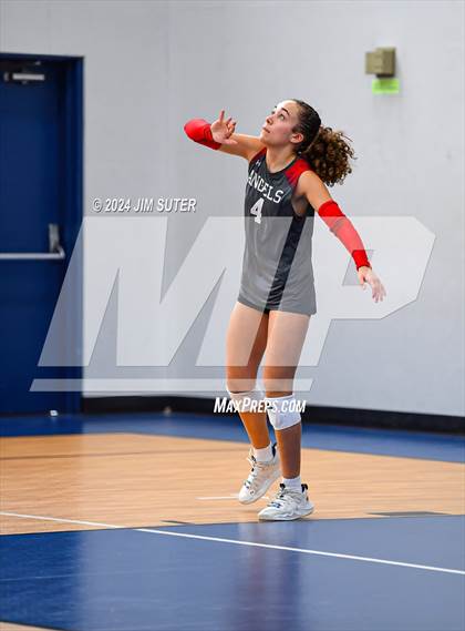 Thumbnail 1 in Incarnate Word Academy vs Brazos Christian (TAPPS Volleyball 4A Bi-District) photogallery.