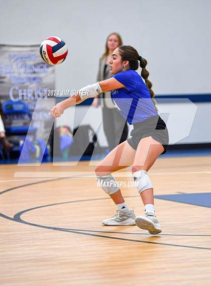 Thumbnail 2 in Incarnate Word Academy vs Brazos Christian (TAPPS Volleyball 4A Bi-District) photogallery.