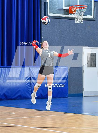 Thumbnail 3 in Incarnate Word Academy vs Brazos Christian (TAPPS Volleyball 4A Bi-District) photogallery.
