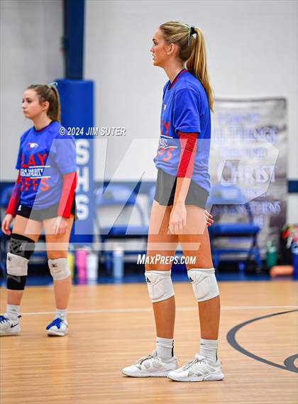 Thumbnail 1 in Incarnate Word Academy vs Brazos Christian (TAPPS Volleyball 4A Bi-District) photogallery.