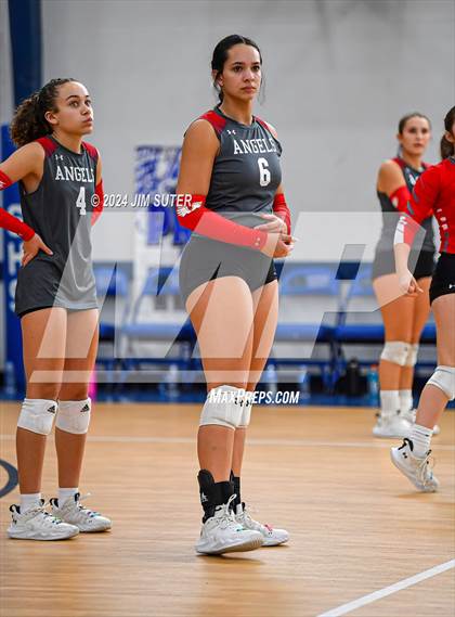 Thumbnail 1 in Incarnate Word Academy vs Brazos Christian (TAPPS Volleyball 4A Bi-District) photogallery.