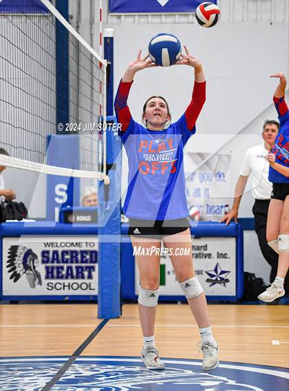 Thumbnail 1 in Incarnate Word Academy vs Brazos Christian (TAPPS Volleyball 4A Bi-District) photogallery.