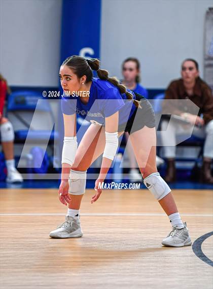 Thumbnail 3 in Incarnate Word Academy vs Brazos Christian (TAPPS Volleyball 4A Bi-District) photogallery.