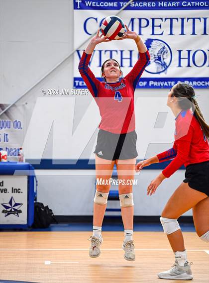 Thumbnail 1 in Incarnate Word Academy vs Brazos Christian (TAPPS Volleyball 4A Bi-District) photogallery.