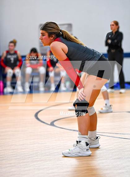 Thumbnail 2 in Incarnate Word Academy vs Brazos Christian (TAPPS Volleyball 4A Bi-District) photogallery.