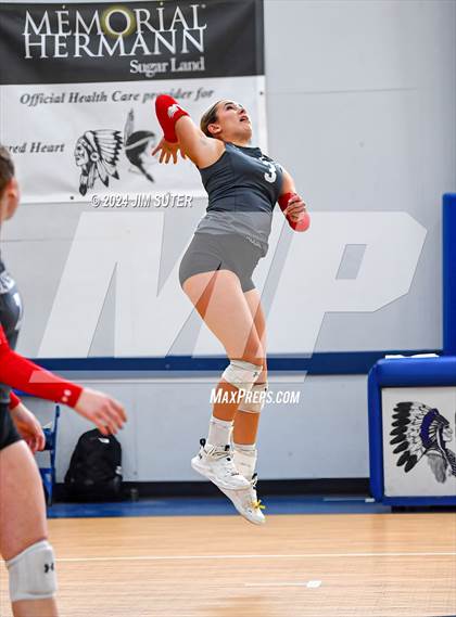 Thumbnail 1 in Incarnate Word Academy vs Brazos Christian (TAPPS Volleyball 4A Bi-District) photogallery.