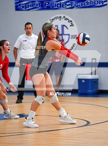 Thumbnail 1 in Incarnate Word Academy vs Brazos Christian (TAPPS Volleyball 4A Bi-District) photogallery.
