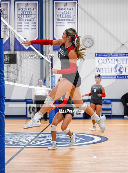 Thumbnail 1 in Incarnate Word Academy vs Brazos Christian (TAPPS Volleyball 4A Bi-District) photogallery.