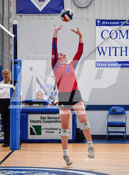 Thumbnail 3 in Incarnate Word Academy vs Brazos Christian (TAPPS Volleyball 4A Bi-District) photogallery.
