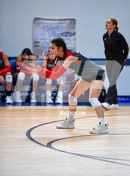 Thumbnail 1 in Incarnate Word Academy vs Brazos Christian (TAPPS Volleyball 4A Bi-District) photogallery.