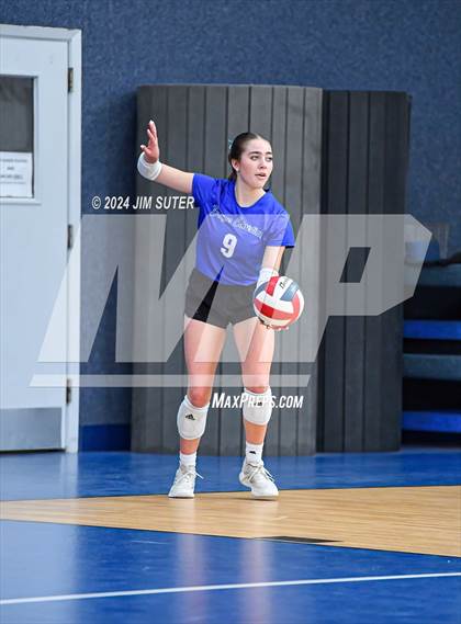 Thumbnail 1 in Incarnate Word Academy vs Brazos Christian (TAPPS Volleyball 4A Bi-District) photogallery.