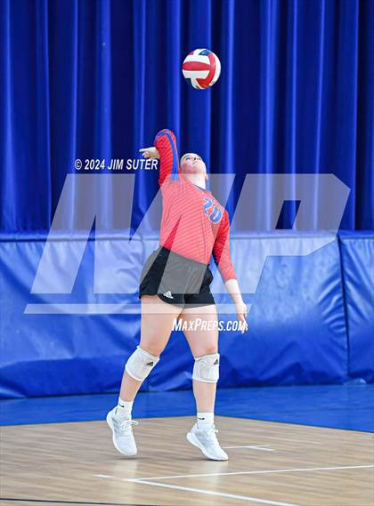 Thumbnail 2 in Incarnate Word Academy vs Brazos Christian (TAPPS Volleyball 4A Bi-District) photogallery.