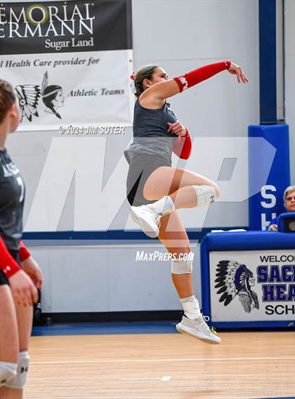 Thumbnail 2 in Incarnate Word Academy vs Brazos Christian (TAPPS Volleyball 4A Bi-District) photogallery.