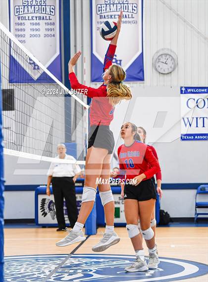 Thumbnail 3 in Incarnate Word Academy vs Brazos Christian (TAPPS Volleyball 4A Bi-District) photogallery.