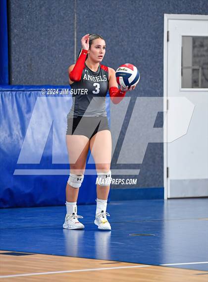 Thumbnail 1 in Incarnate Word Academy vs Brazos Christian (TAPPS Volleyball 4A Bi-District) photogallery.