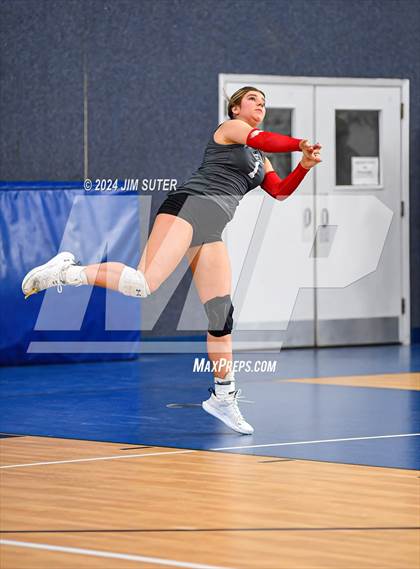 Thumbnail 3 in Incarnate Word Academy vs Brazos Christian (TAPPS Volleyball 4A Bi-District) photogallery.