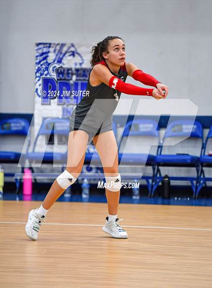 Thumbnail 3 in Incarnate Word Academy vs Brazos Christian (TAPPS Volleyball 4A Bi-District) photogallery.