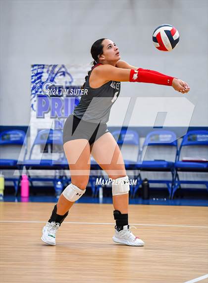 Thumbnail 3 in Incarnate Word Academy vs Brazos Christian (TAPPS Volleyball 4A Bi-District) photogallery.