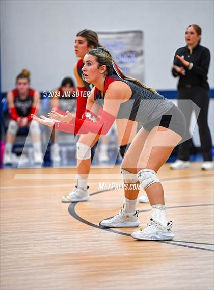 Thumbnail 1 in Incarnate Word Academy vs Brazos Christian (TAPPS Volleyball 4A Bi-District) photogallery.