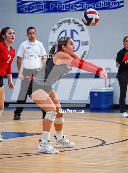 Thumbnail 2 in Incarnate Word Academy vs Brazos Christian (TAPPS Volleyball 4A Bi-District) photogallery.