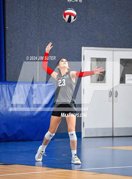 Thumbnail 2 in Incarnate Word Academy vs Brazos Christian (TAPPS Volleyball 4A Bi-District) photogallery.