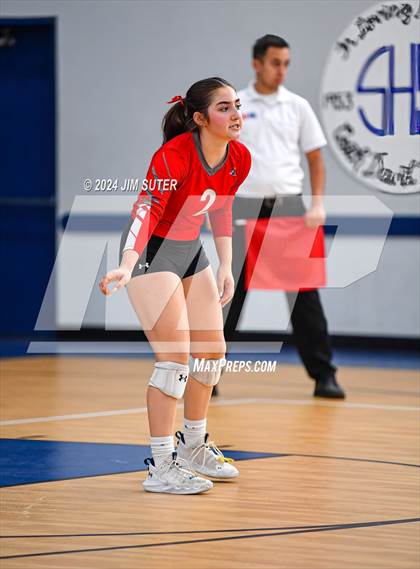 Thumbnail 2 in Incarnate Word Academy vs Brazos Christian (TAPPS Volleyball 4A Bi-District) photogallery.