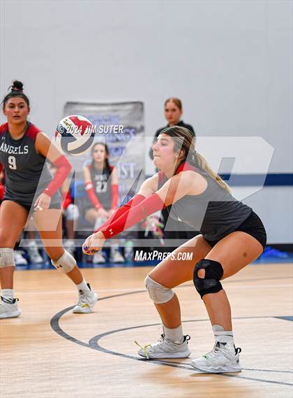 Thumbnail 2 in Incarnate Word Academy vs Brazos Christian (TAPPS Volleyball 4A Bi-District) photogallery.