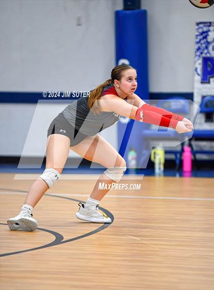 Thumbnail 2 in Incarnate Word Academy vs Brazos Christian (TAPPS Volleyball 4A Bi-District) photogallery.