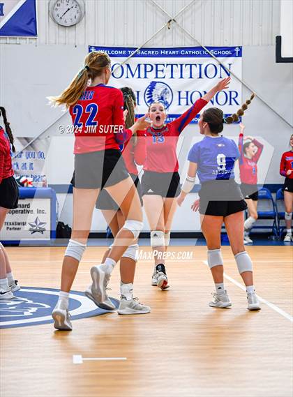 Thumbnail 1 in Incarnate Word Academy vs Brazos Christian (TAPPS Volleyball 4A Bi-District) photogallery.