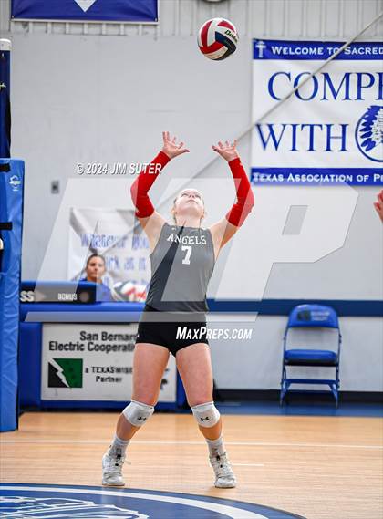 Thumbnail 1 in Incarnate Word Academy vs Brazos Christian (TAPPS Volleyball 4A Bi-District) photogallery.