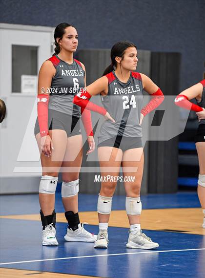 Thumbnail 1 in Incarnate Word Academy vs Brazos Christian (TAPPS Volleyball 4A Bi-District) photogallery.