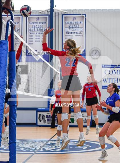 Thumbnail 3 in Incarnate Word Academy vs Brazos Christian (TAPPS Volleyball 4A Bi-District) photogallery.