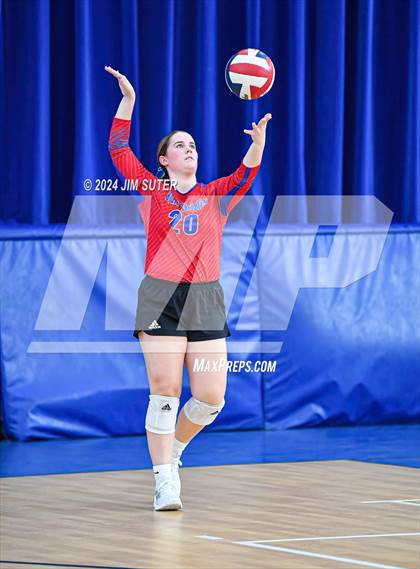 Thumbnail 3 in Incarnate Word Academy vs Brazos Christian (TAPPS Volleyball 4A Bi-District) photogallery.