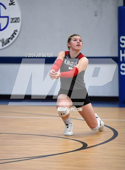 Thumbnail 1 in Incarnate Word Academy vs Brazos Christian (TAPPS Volleyball 4A Bi-District) photogallery.