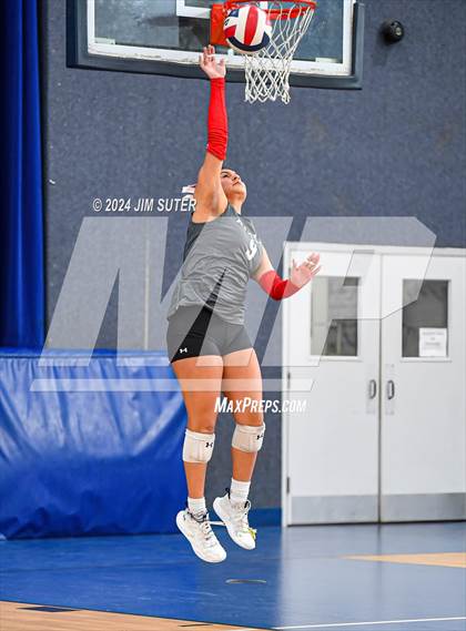 Thumbnail 1 in Incarnate Word Academy vs Brazos Christian (TAPPS Volleyball 4A Bi-District) photogallery.